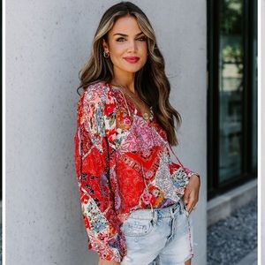 Vibrant Pattern Flow Top